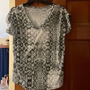 Medium Gray and Black Blouse